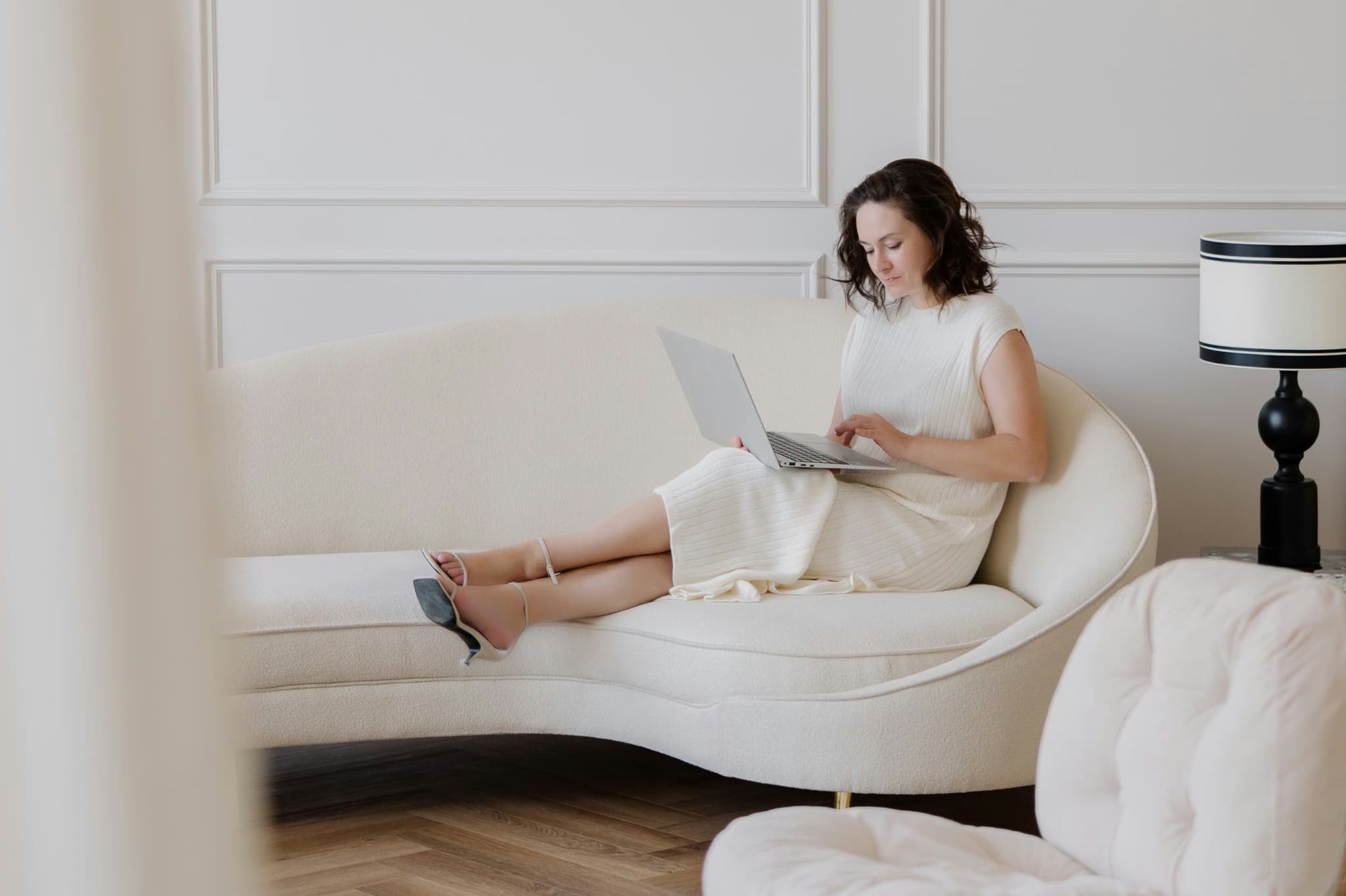 Woman at home during a telehealth visit